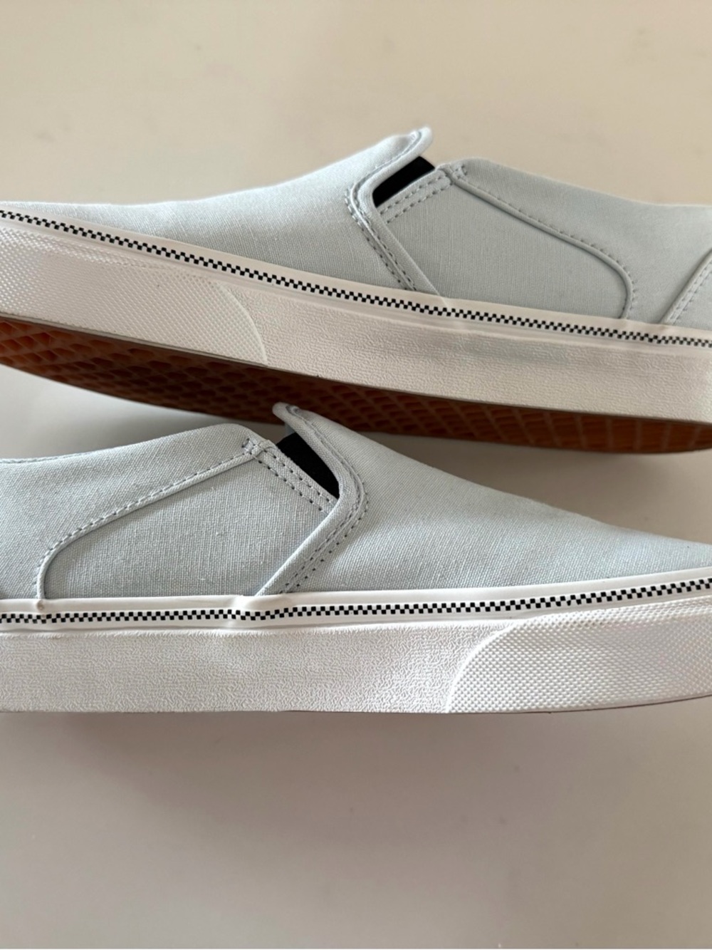 VANS•womens Asher canvas light blue slip on sneakers 10 NWOT - Picture 4 of 7